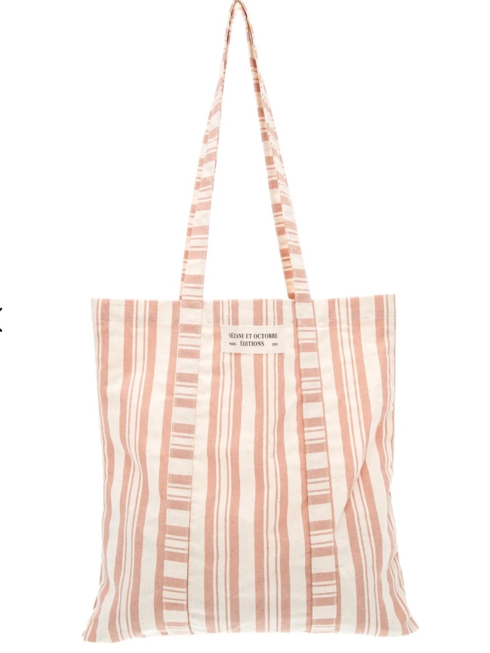 NEW Sezane Octobre Limited edition Pink Stripe Canvas Tote Bag